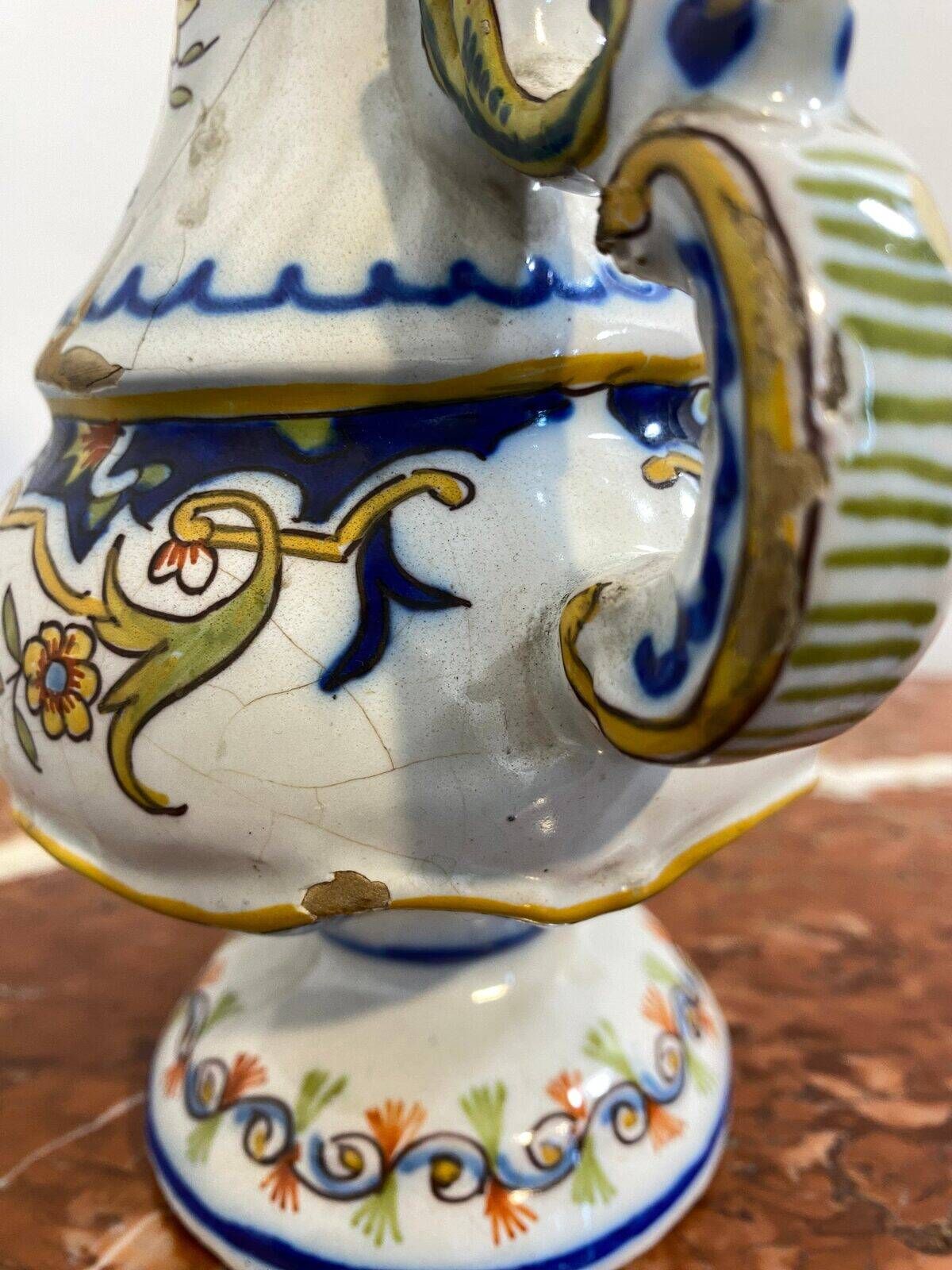 Faience vase from Desvres, Les Sables d'Olonne, late 19th century.