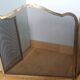 Fire screen, three-panel fireplace screen.