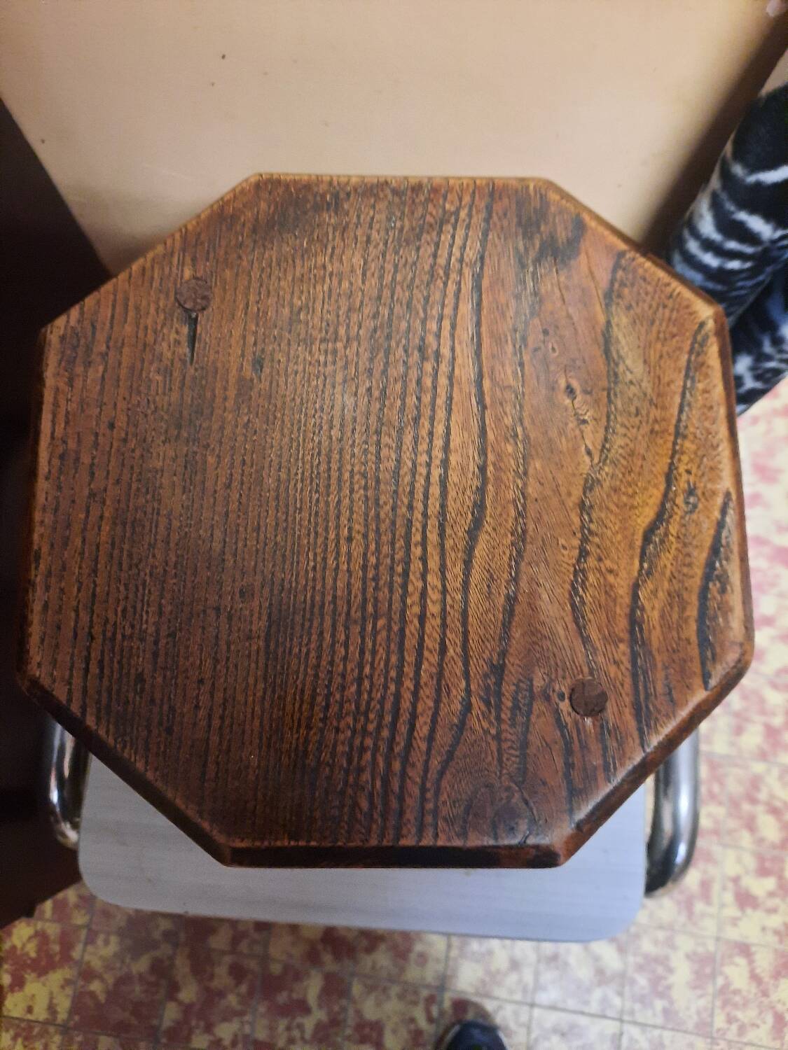 Solid oak stool