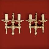 Pair of gilded brass wall lights - Louis XVI style