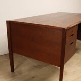 Vintage desk by Wilhelm Renz in double-sided teak, 1960s