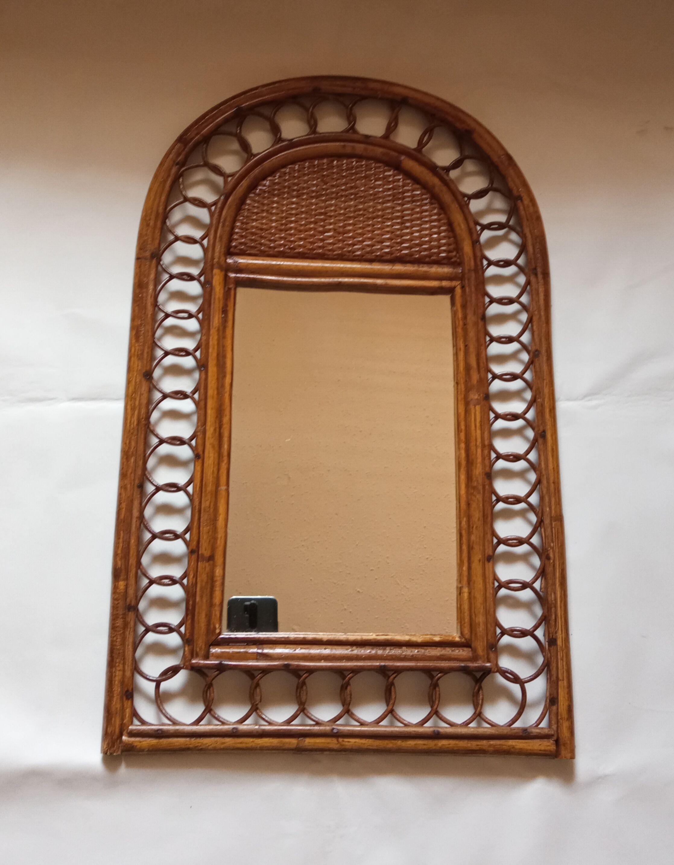 Miroir bambou vintage 35x55cm