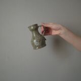 Ceramic pitcher vase with handle handmade pottery artisanal manufacturing Scandinavian country decoration