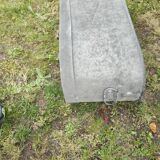 Antique children's bathtub in zinc