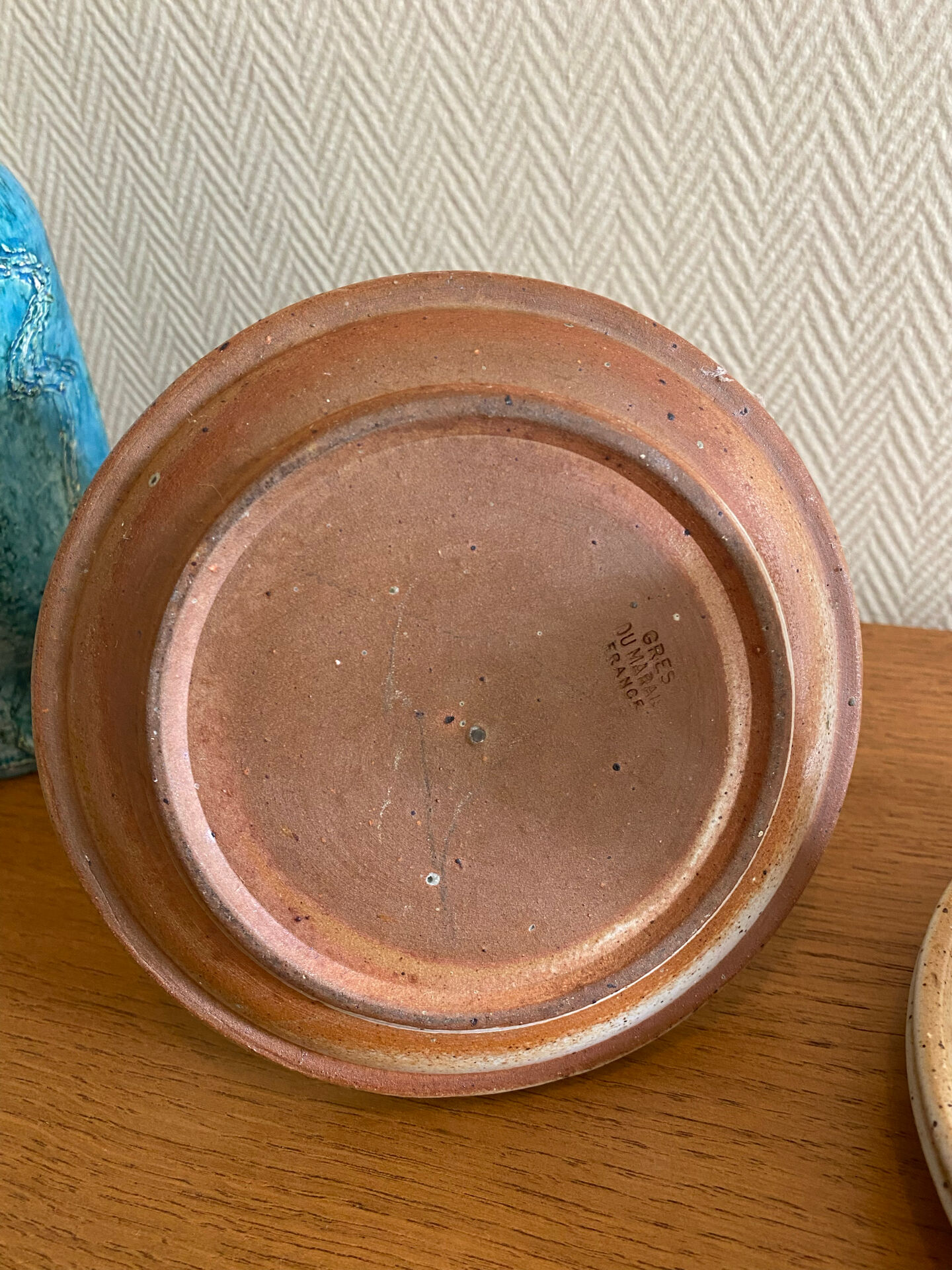 Pair of stoneware candlesticks from the marsh.