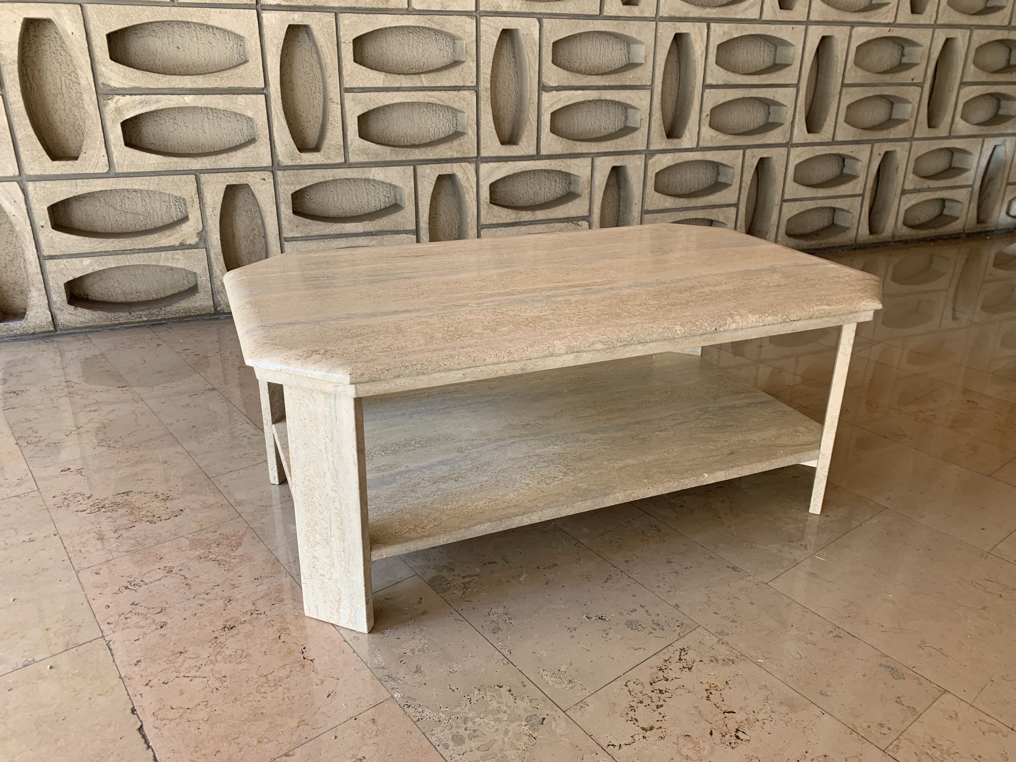 Travertine table. Original creation. 1968