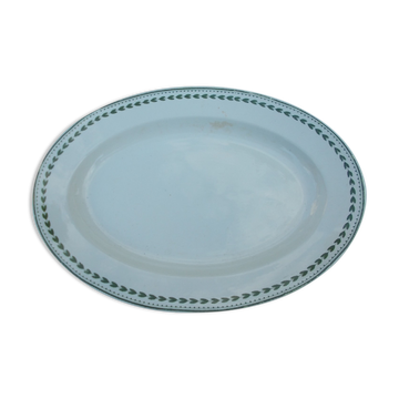 Plat ovale 27 x 37 cm faience b.f.k  modèle laurier