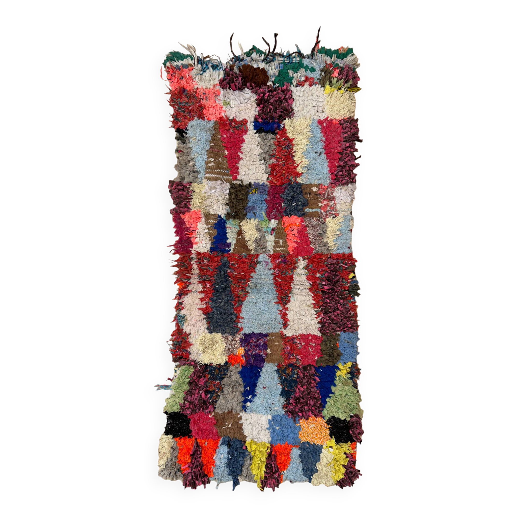 Colorful Boucherouite Moroccan rug - 64 x 137 cm