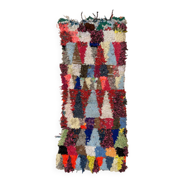 Tapis Marocain Boucherouite coloré - 64 x 137 cm