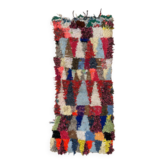 Colorful Boucherouite Moroccan rug - 64 x 137 cm