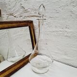 Chiseled glass decanter