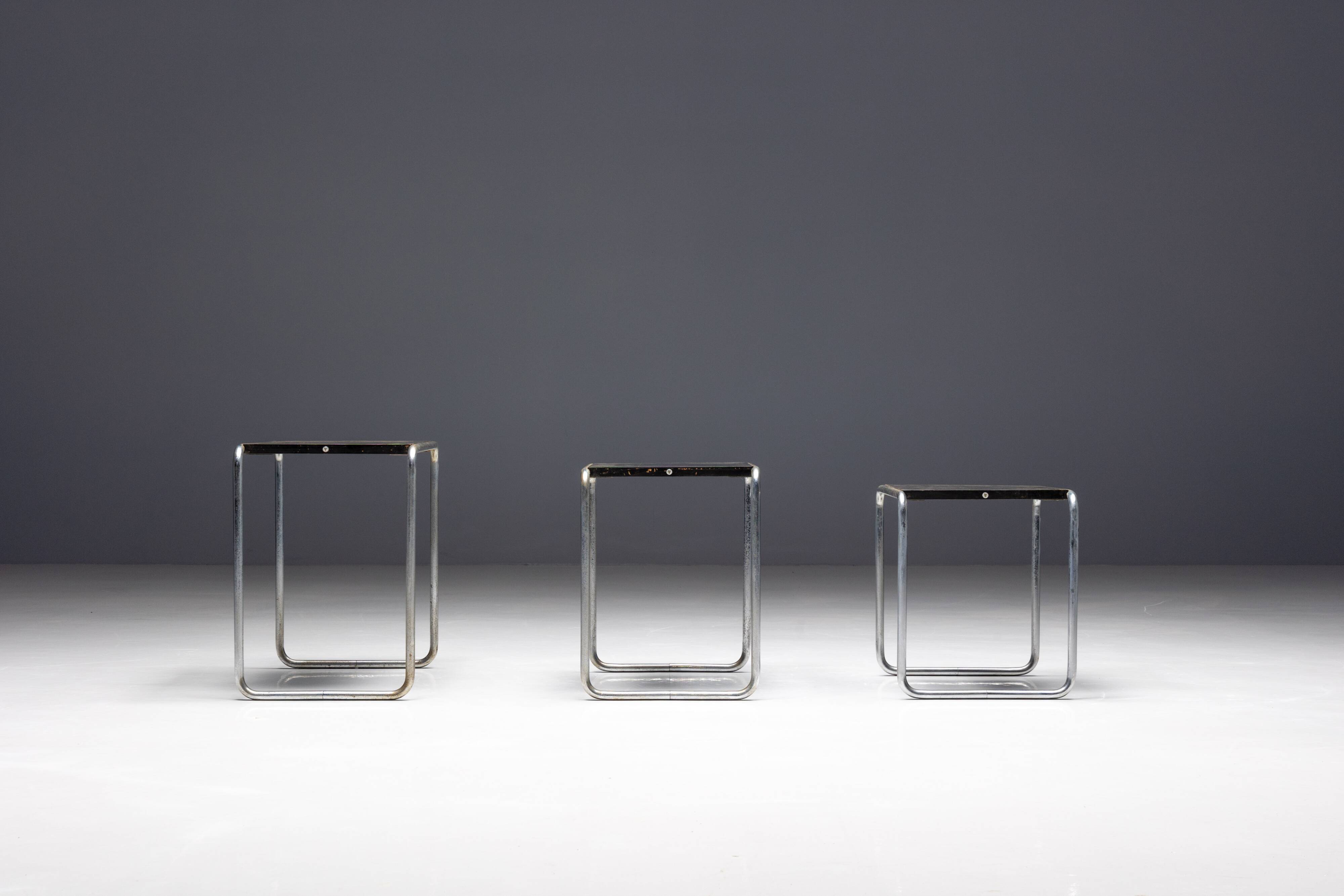 First Edition Side Tables by Marcel Breuer for Thonet, Germany, 1930s