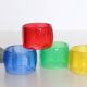 Colorful towel rings made of translucent plastic, vintage