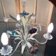 Antique florentine ceiling chandelier floral bouquet design 1970 decorative art sheet metal