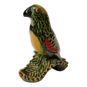 Ceramic parrot, aperitif pick holder. H12 cm - L10 cm