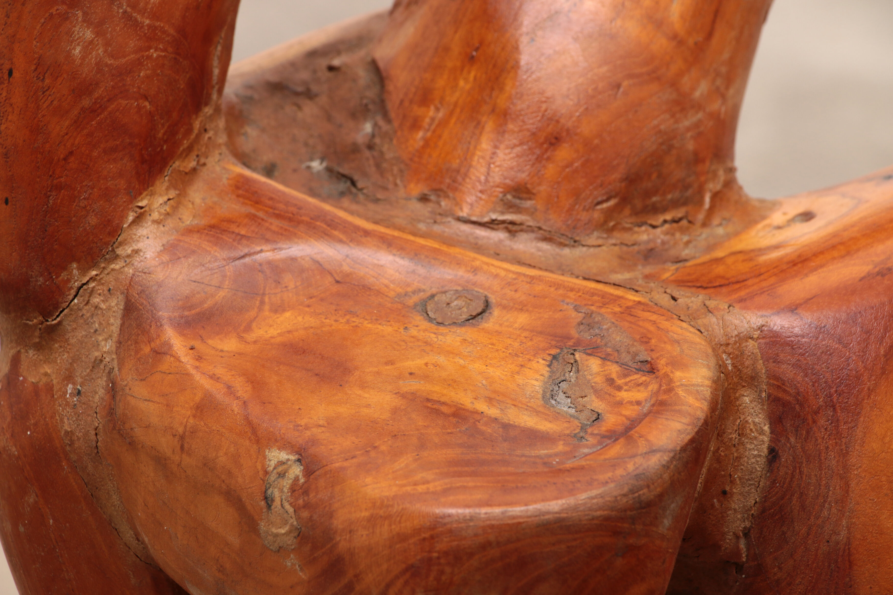 Robust armchair made of recycled wood