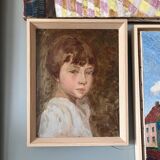 Portrait à l'huile sur carton