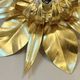 Masca style gold leaf metal flower wall light, 1970-1980