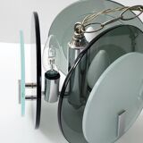 Pendant lamp vintga space age glass & chrome