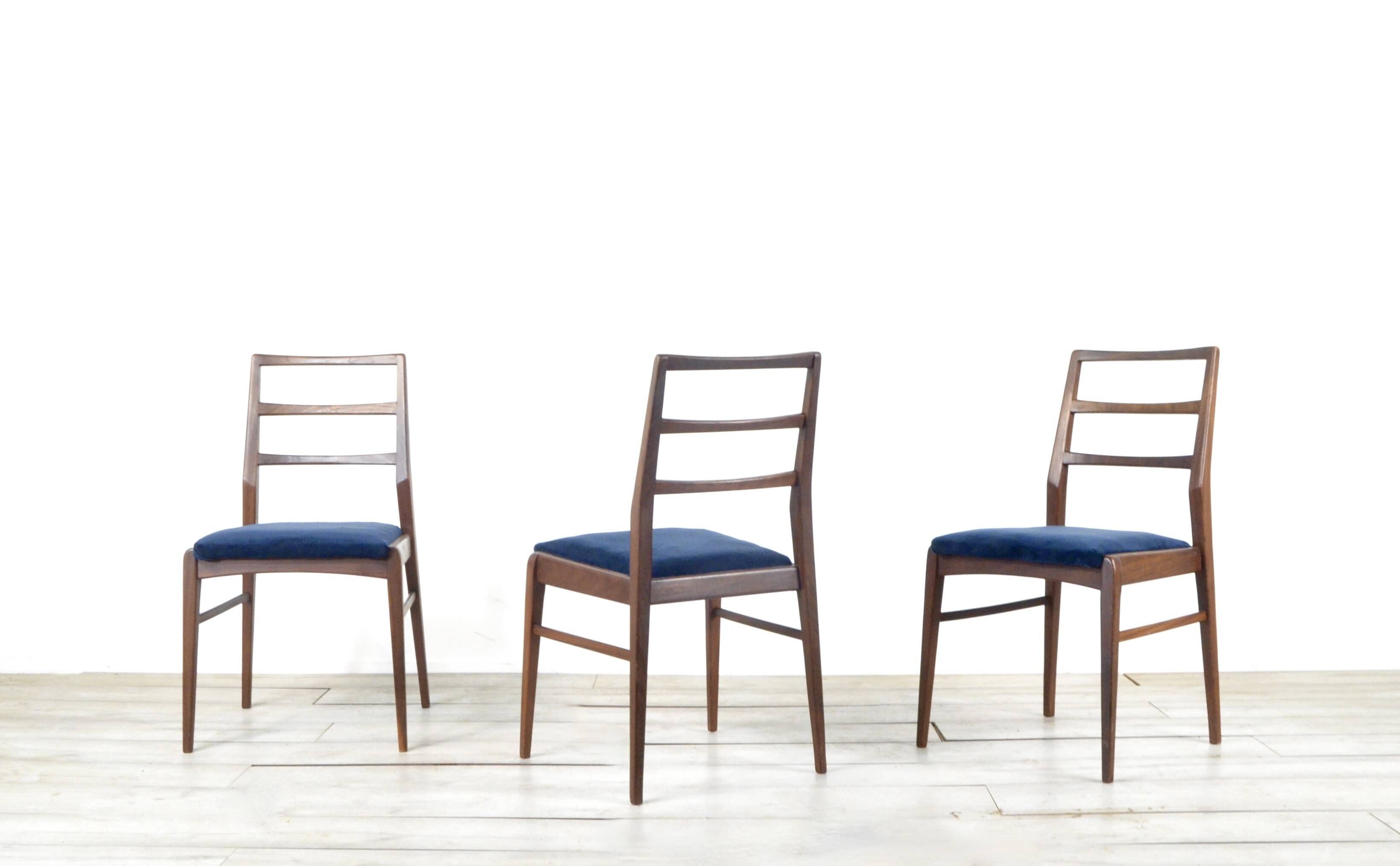 Set Of 4 Vintage Richard Hornby For Heals Fyne Ladye Afromosia Chairs.