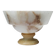 Vintage Italian alabaster footed bowl in white and beige, 1960s.