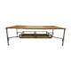 Table basse en rotin et fer forgé