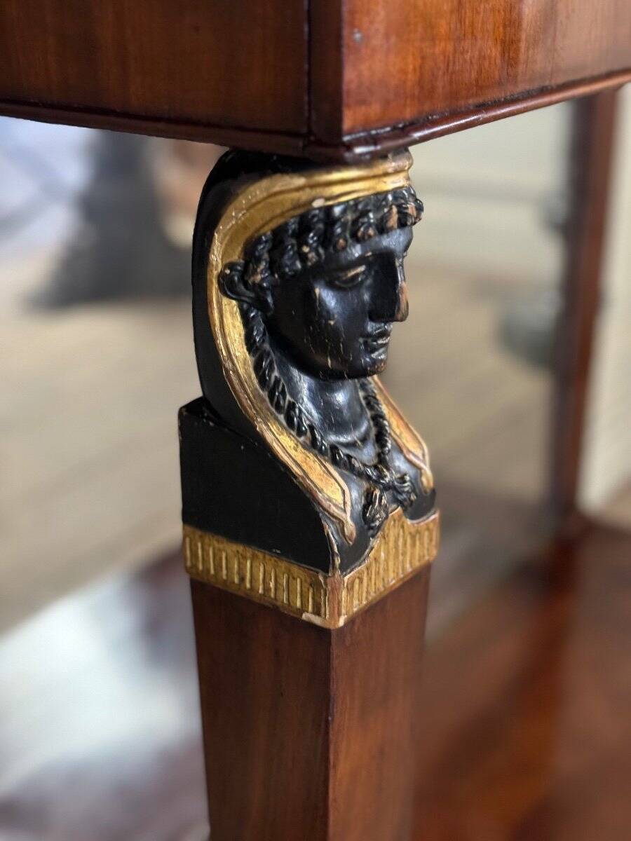 “Return from Egypt” console in mahogany, early 19th century