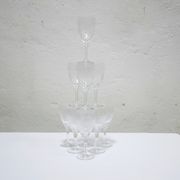 Series of 10 vintage crystal water glasses