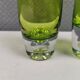 Torpedo glass vases in light green colours, inlaid trasparent glass bubbles