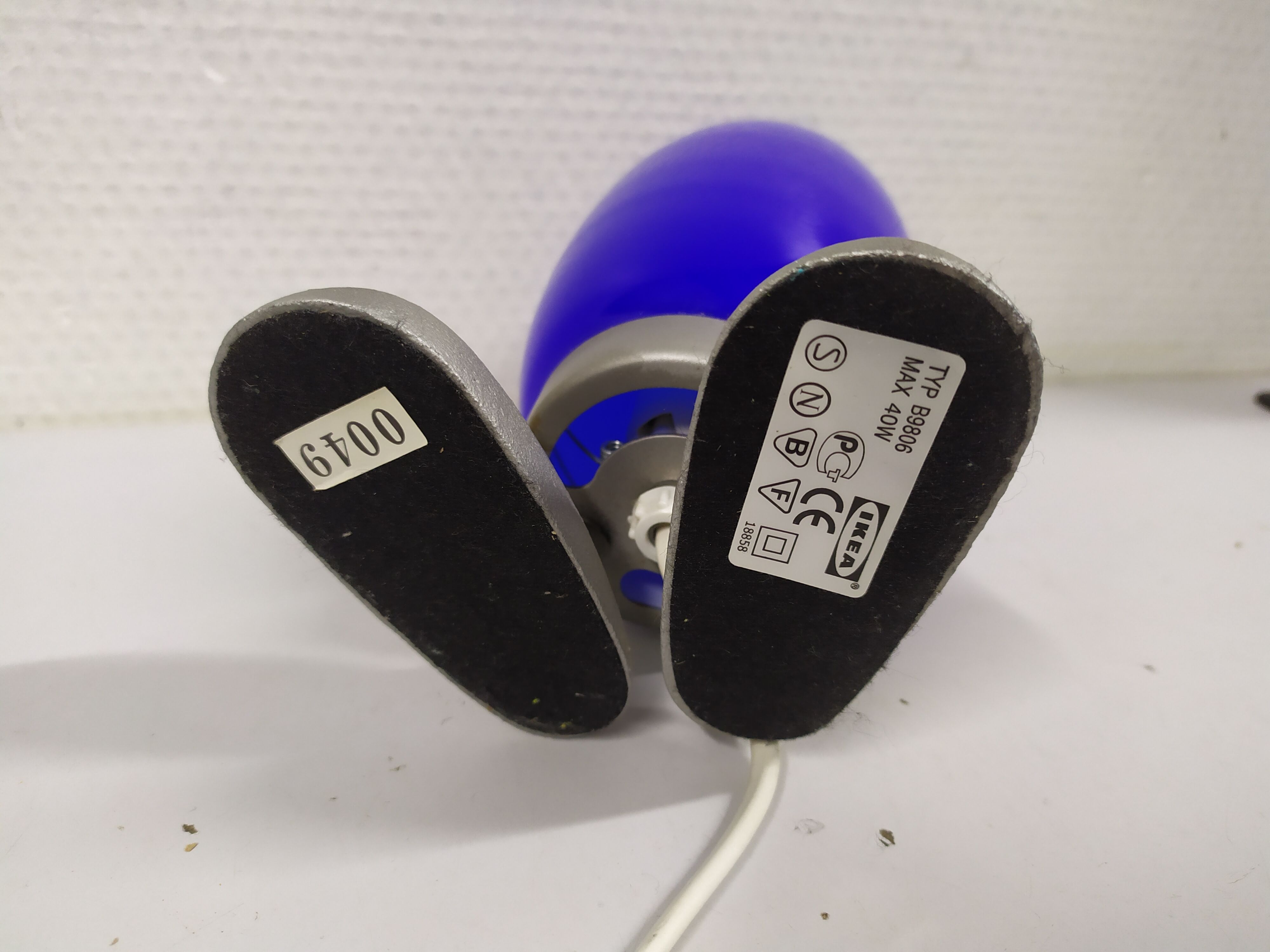 Blue "Fjorton" Dino Egg lamp by Tatsuo Konno for Ikea 1990s