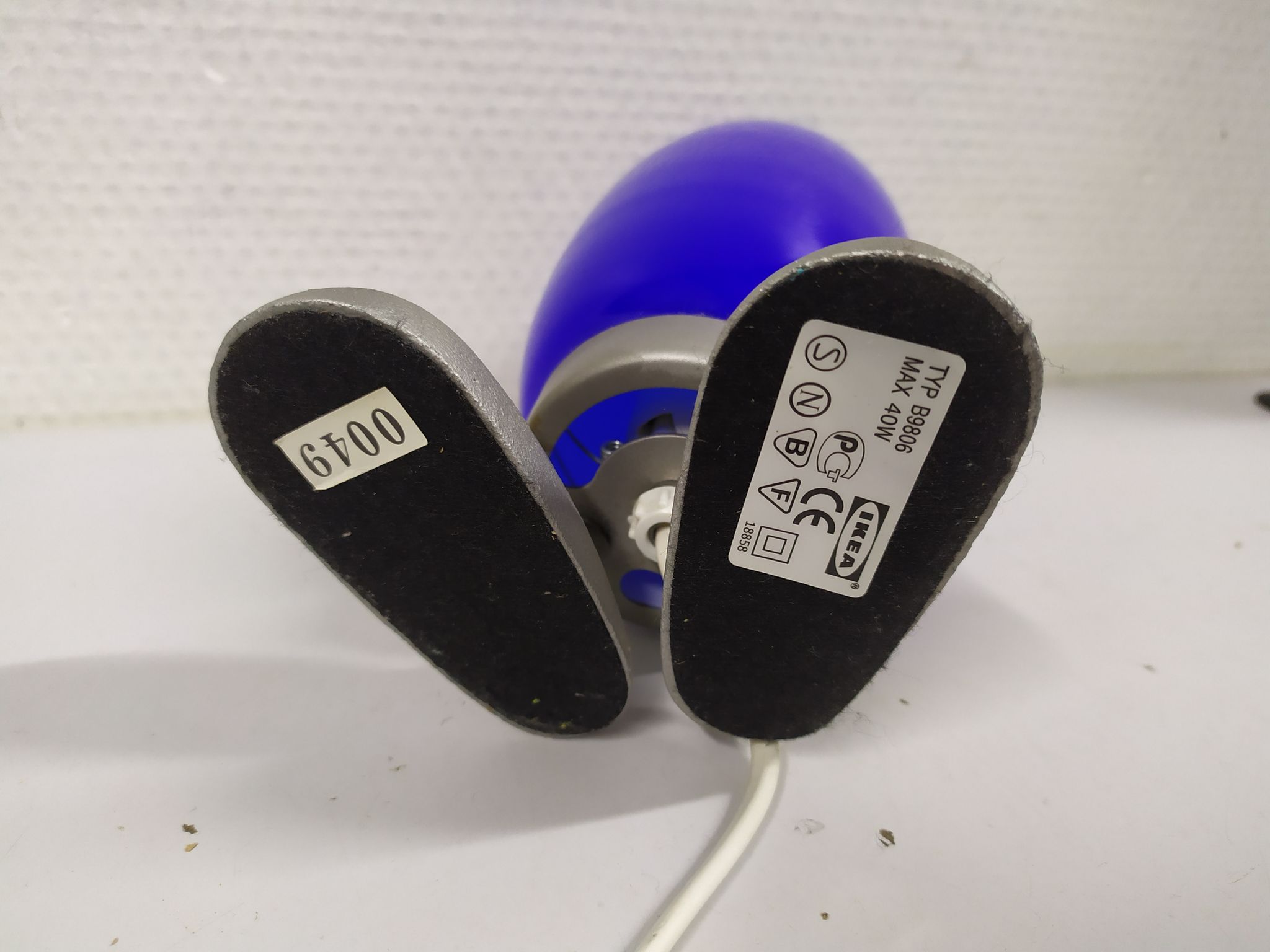 Blue "Fjorton" Dino Egg lamp by Tatsuo Konno for Ikea 1990s
