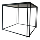 coffee table in wired metal and black smoked glass, 1970 design