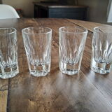 Set of 4 small vintage liqueur or schnapps glasses in molded glass