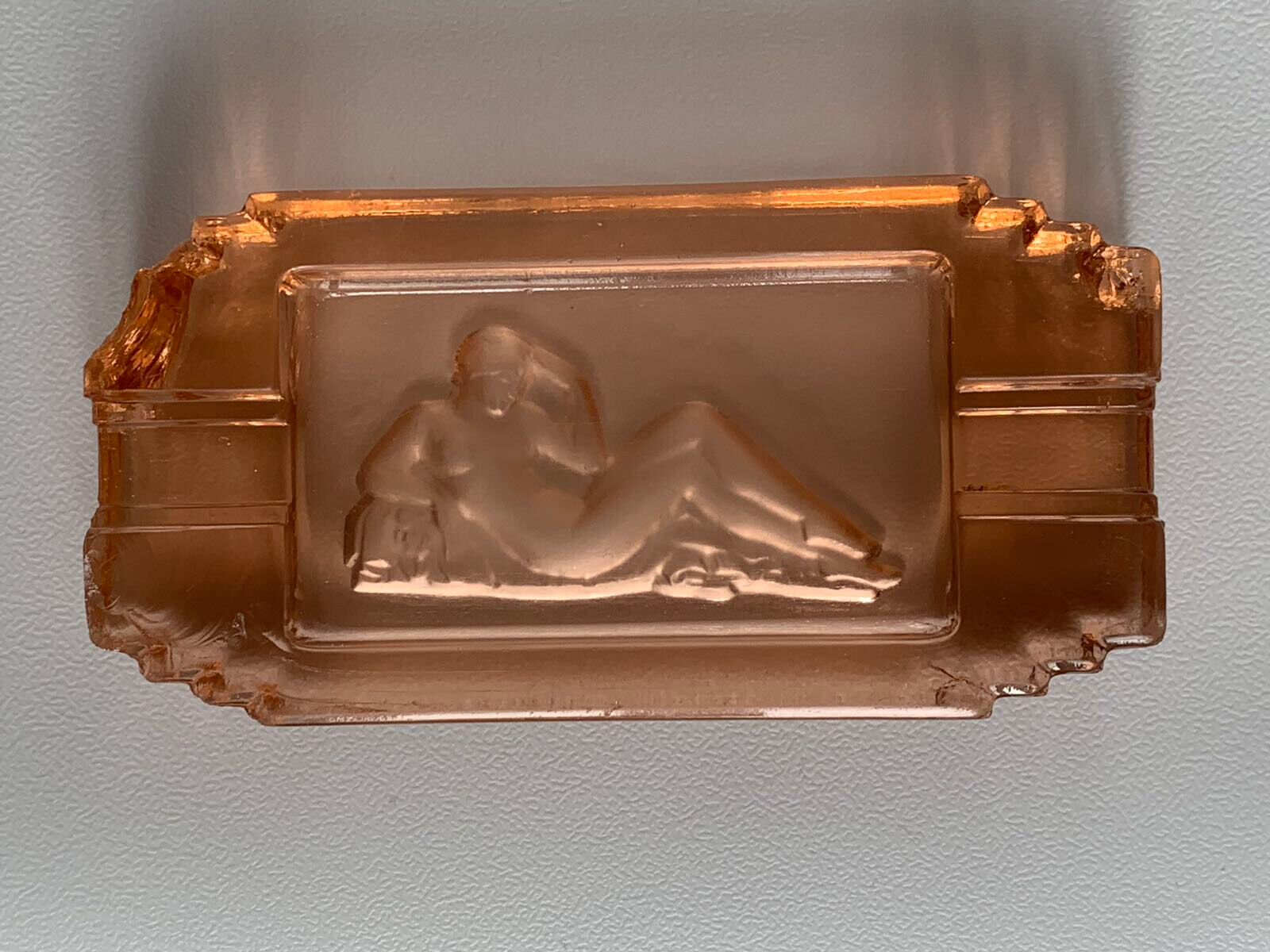 Art deco ashtray with nude woman décor