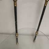 Présentoir vintage 1950 /  1960, table rognon d appoint , étagères en verre