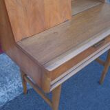 Vanity unit and its swivel armchair, Scandinavian furniture, desk, console, 50s