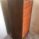 Vintage mid century wooden curtain binder cabinet