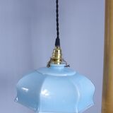 Hanging lamp in blue opaline