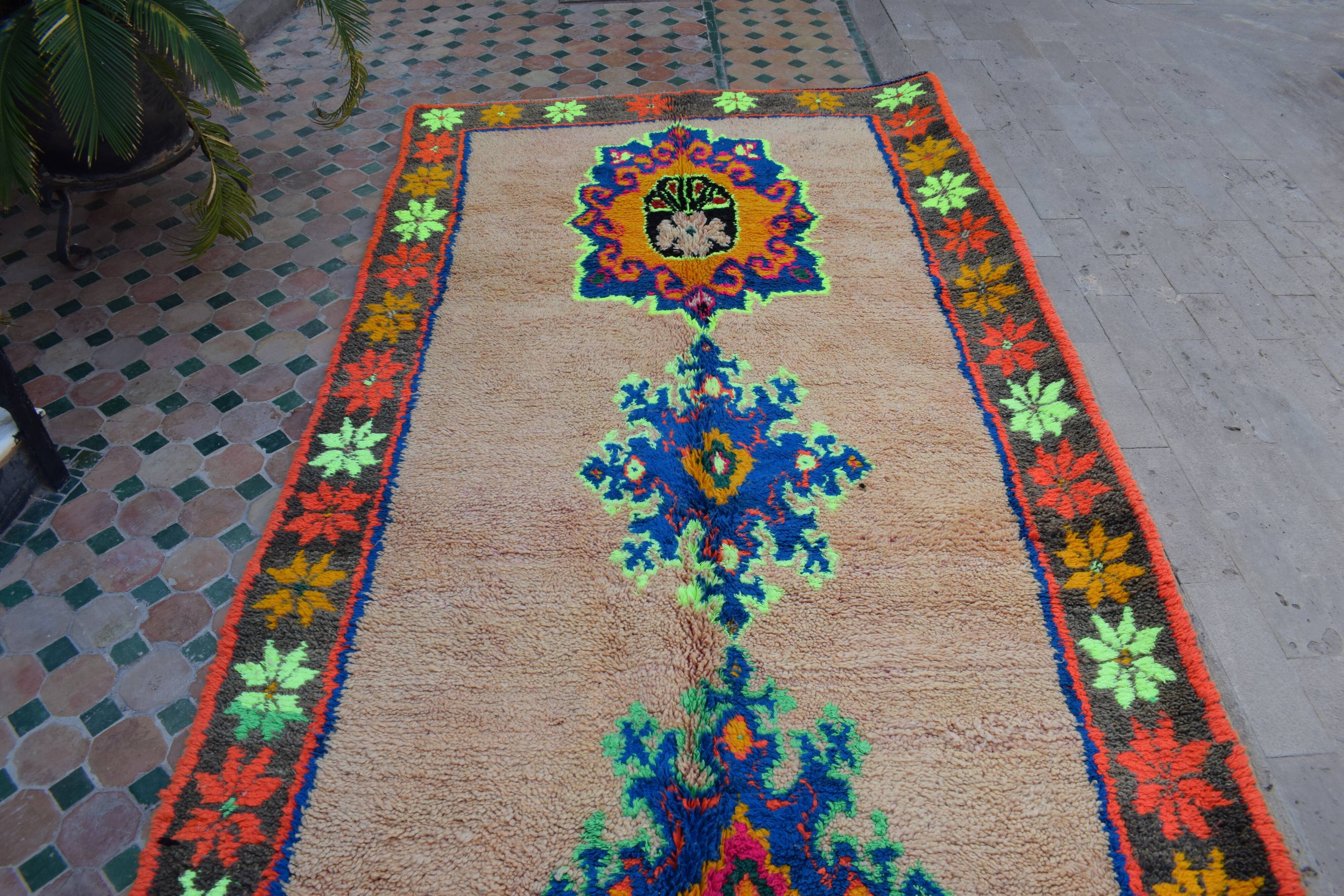 Moroccan Berber rug vintage atlas, 345x145 cm