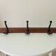 Vintage solid wood and metal wall coat rack