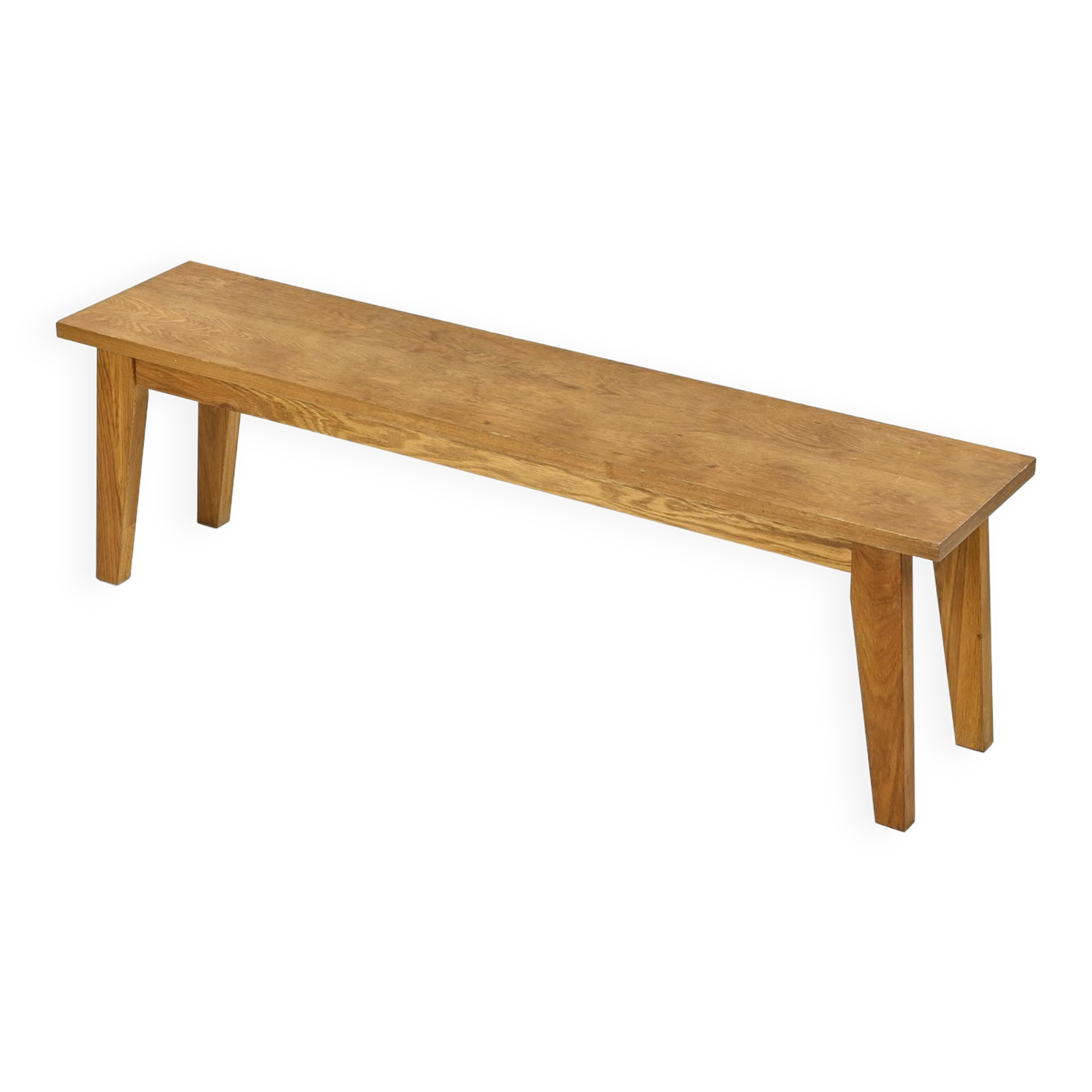 Solid oak bench, France circa 1980