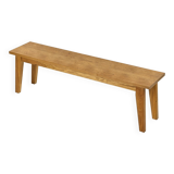 Solid oak bench, France circa 1980