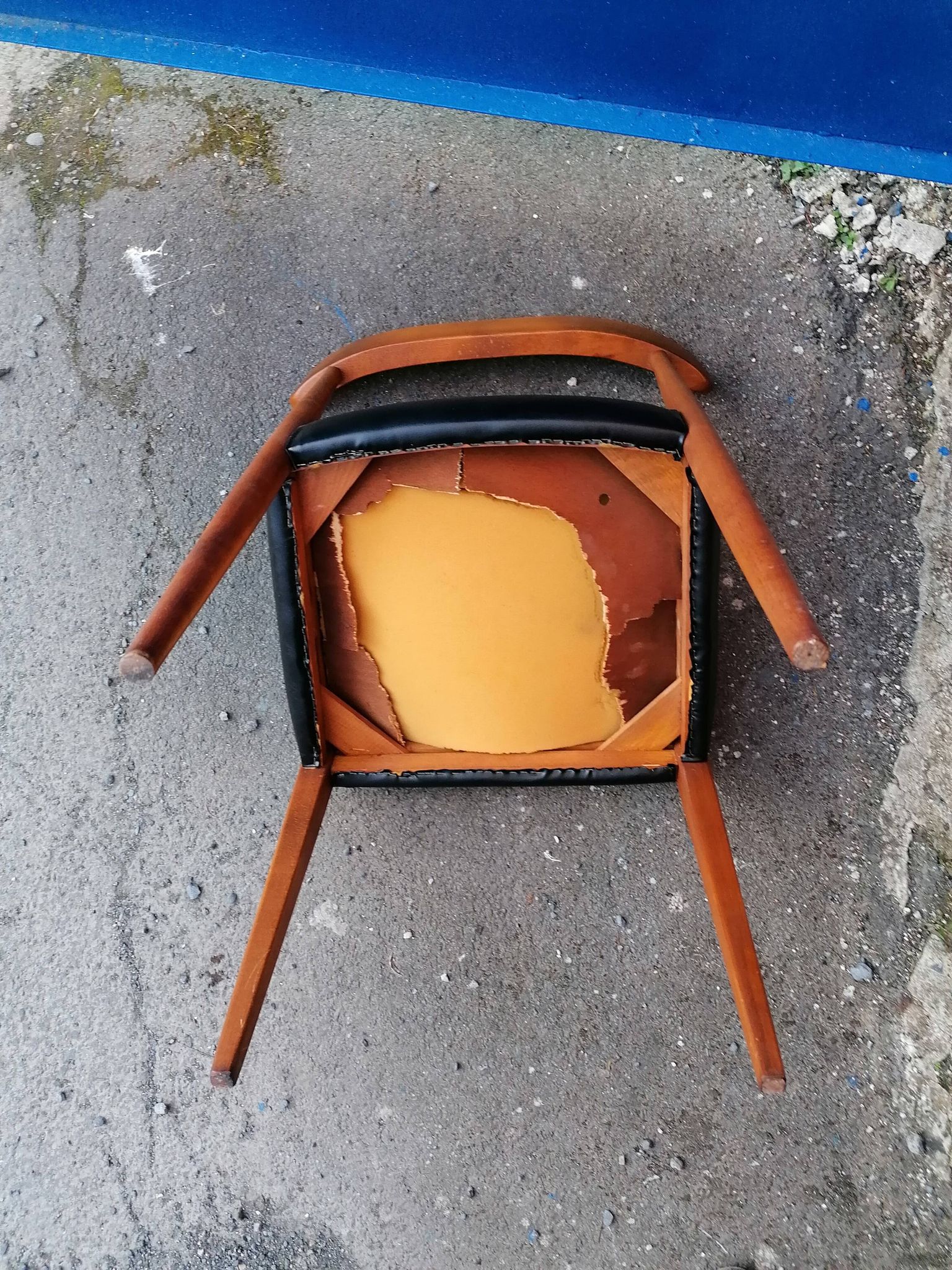 Scandinavian style teak and vintage faux chair 50 60 s