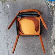Scandinavian style teak and vintage faux chair 50 60 s