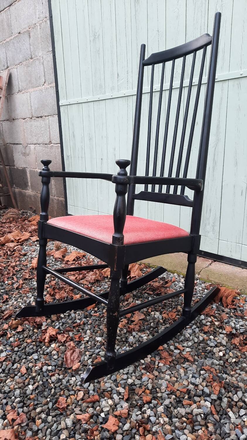 Wooden rocking chair / Fabric year 1967