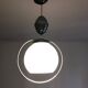 White opaline hanging lamp rises and drops vintage 1930 57cm