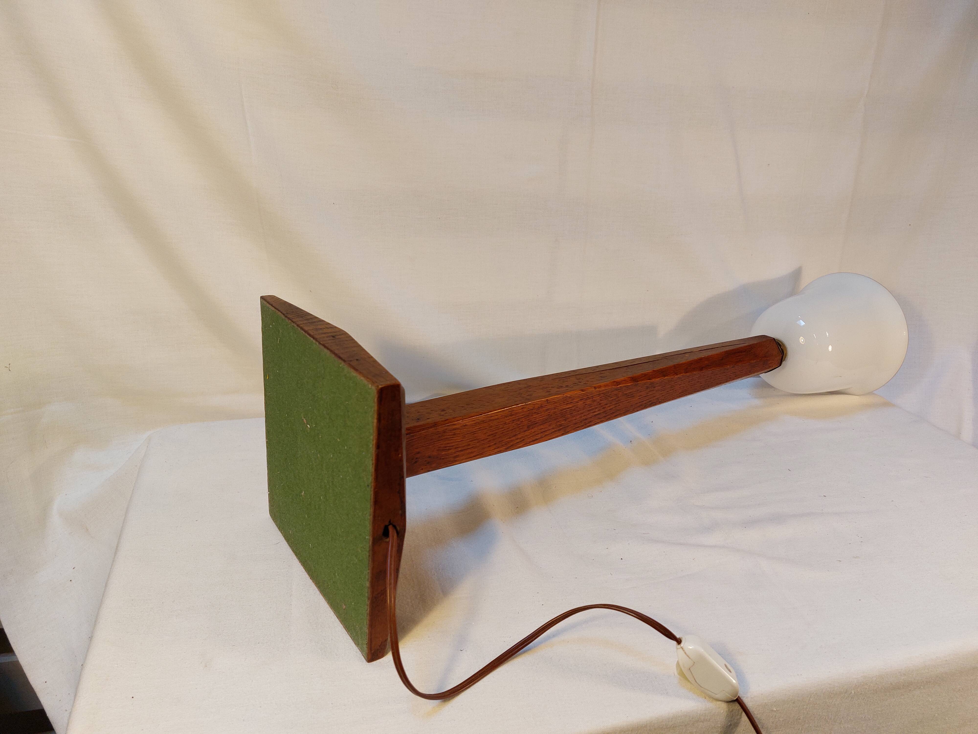 Old Art Deco table lamp 70 cm Mazda style in solid wood