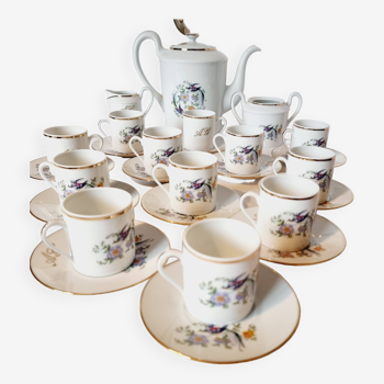 Coffee Service 12 Personalized Services in French Porcelain from Limoges.