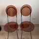 2 folding chairs Space Age plexiglass/steel round back/seat 1980s