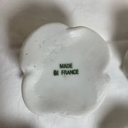 White porcelain rose shaped candle holders